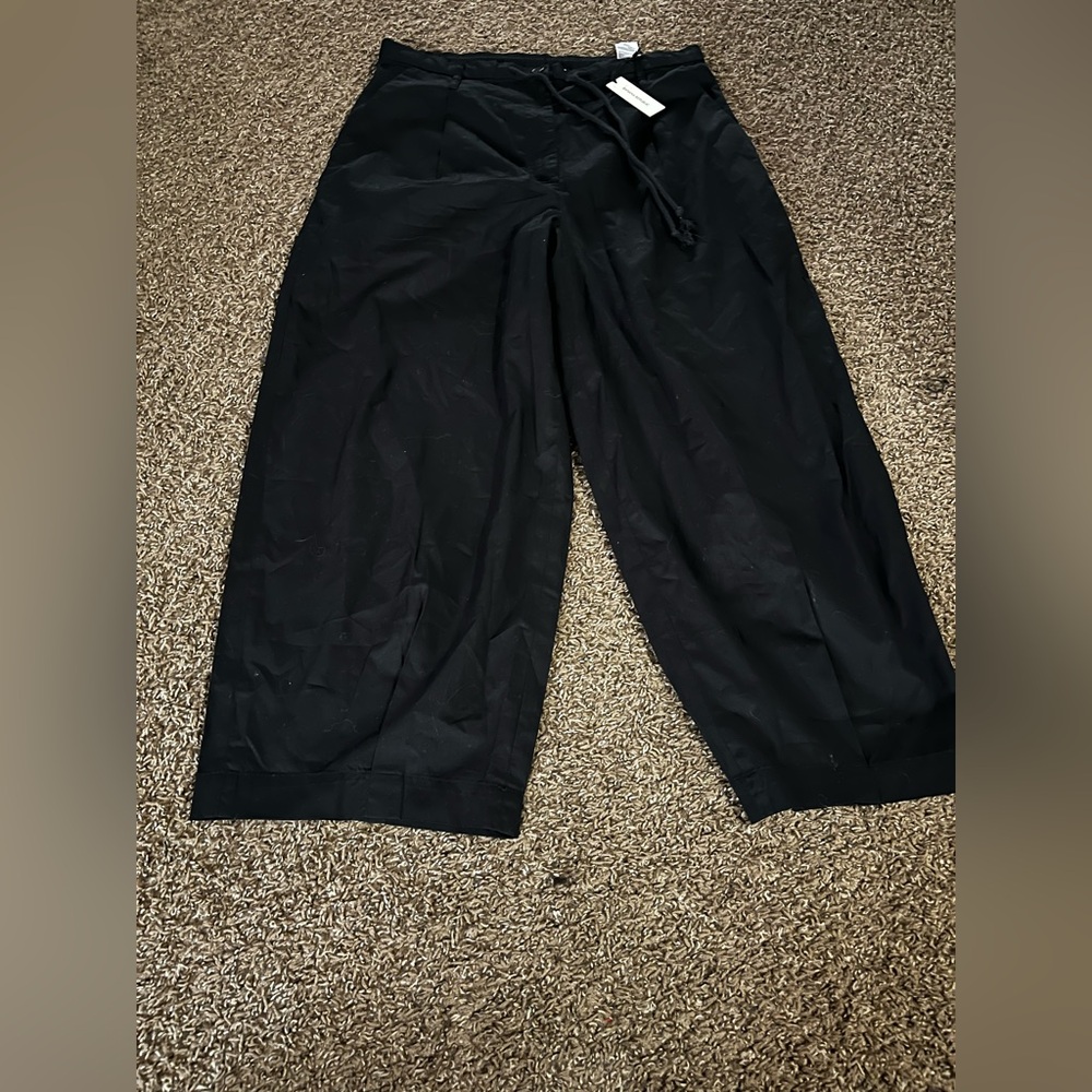 BANANA REPUBLIC HIGH-RISE PLEATED COTTON POPLIN CROPPED PANT - Picture 7 of 10